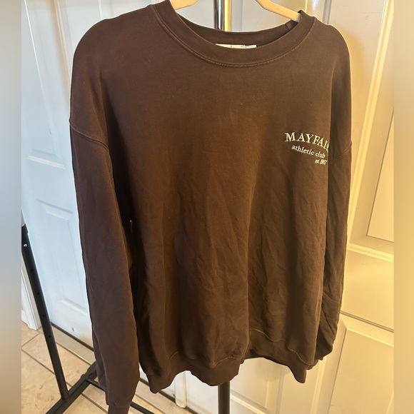 The Mayfair Group Athletic Club Crewneck Sweatshirt Brown One Size - Picture 1 of 5